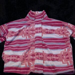 western print zip up